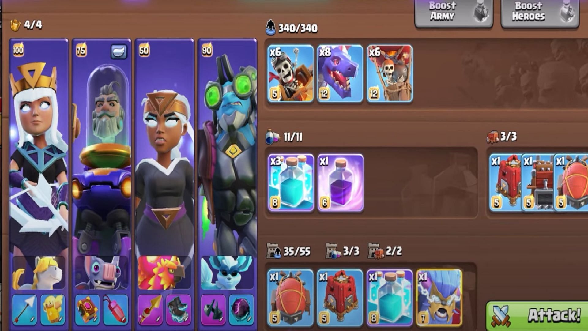 Super Yeti Clone Bombing is one of the best Town Hall 17 attack strategies in Clash of Clans (Image via Supercell)